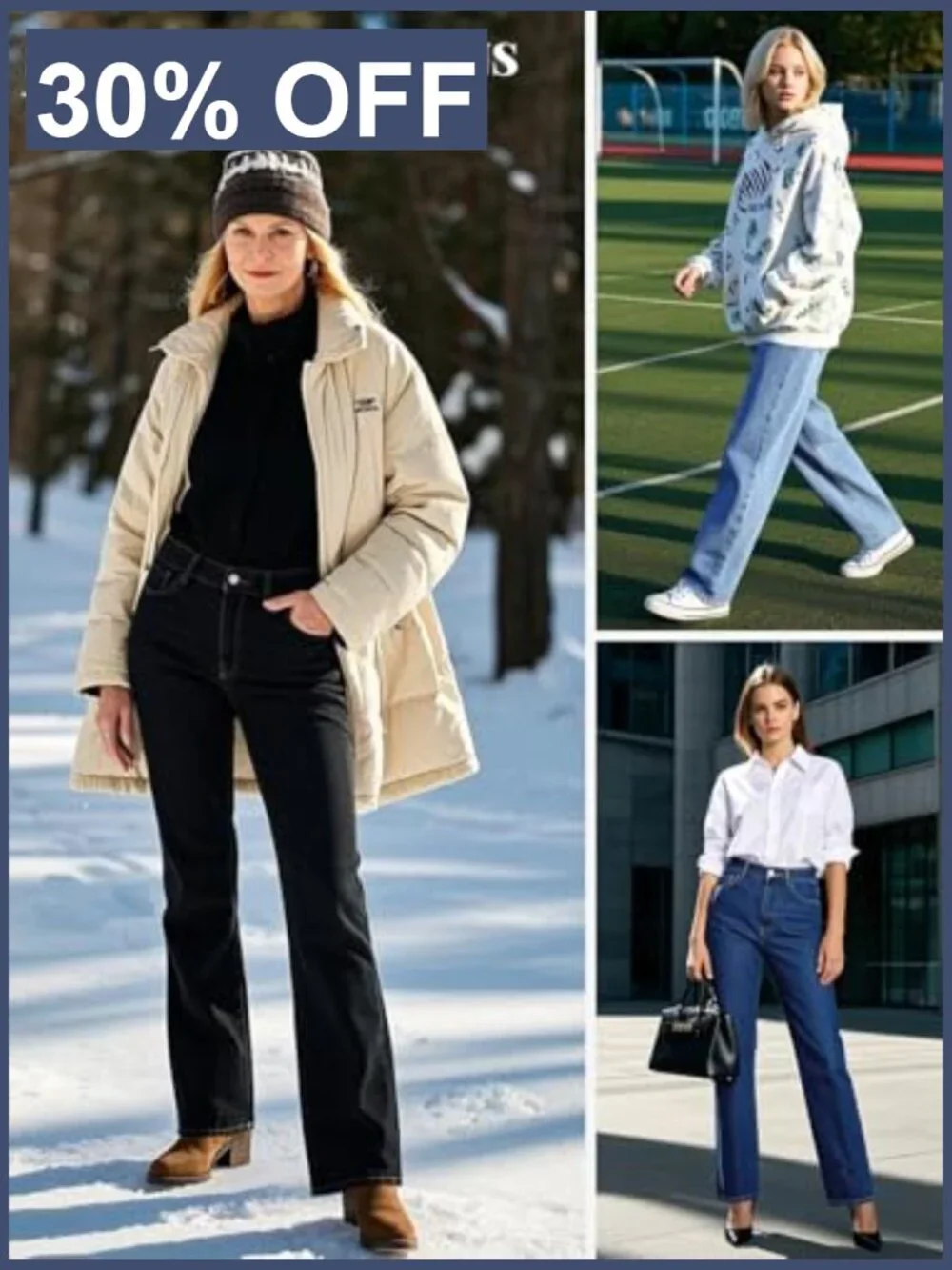 High Waisted Straight Leg Jeans Tummy Control Stretchy Casual Denim Pants - Picture 4 of 7